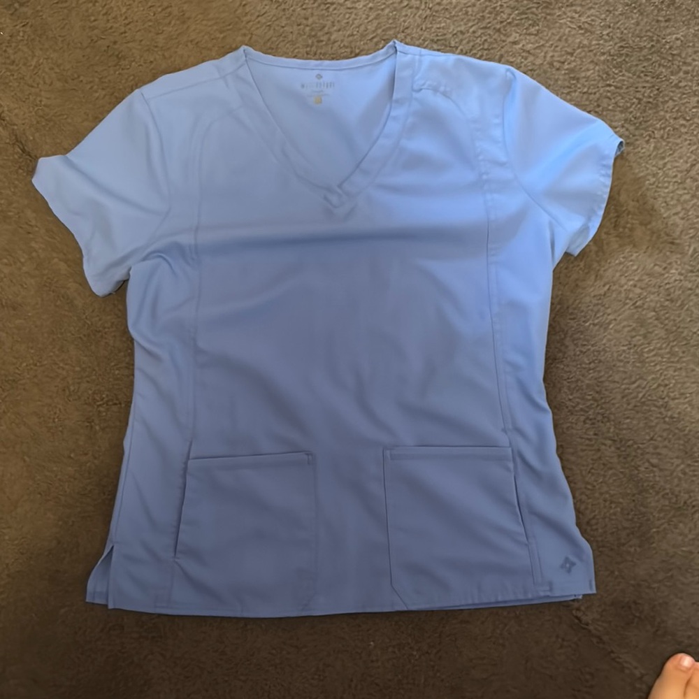 Medcouture ceil blue scrub tops (total of three)